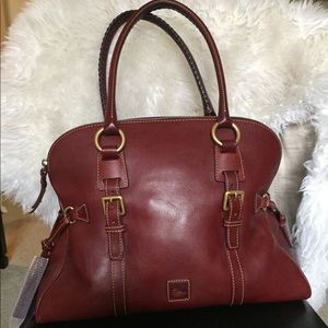 D&B Bordeaux Florentine Large Domed Buckle Satchel